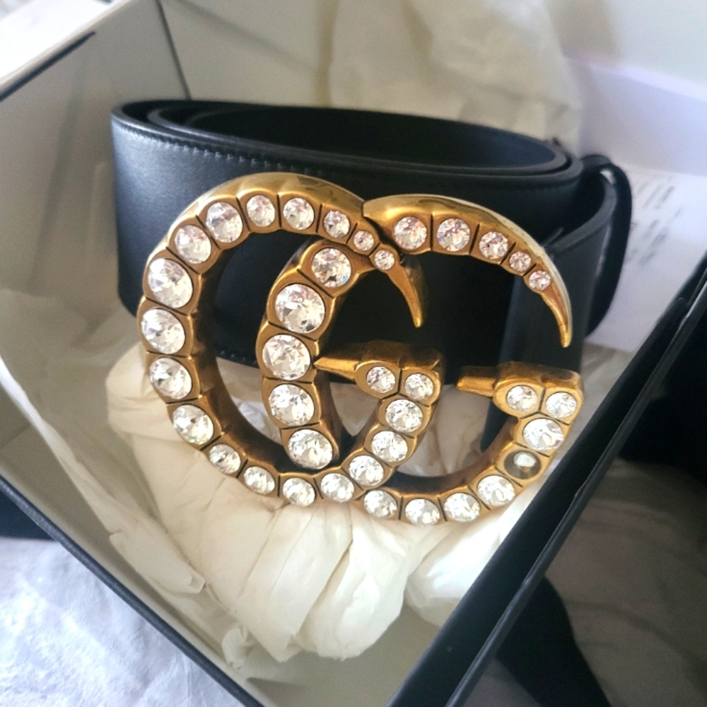 Double GG Gucci Belt/Swarovski Crystal